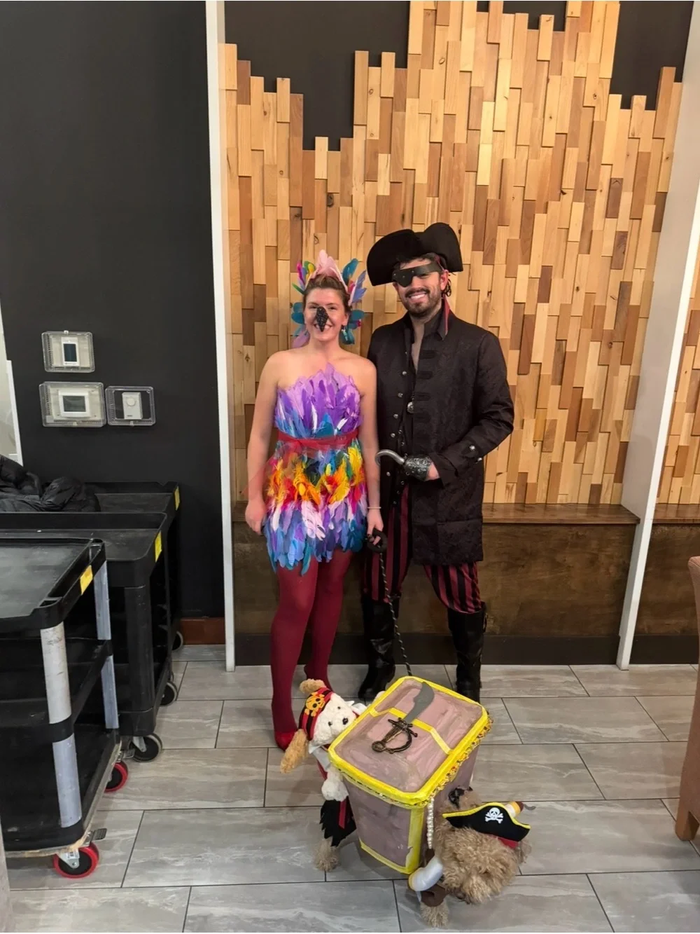 Handmade Feather Parrot Costume Dress - Multicolor